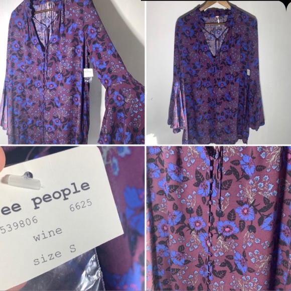 nwt free people floral tunic - Picture 2 of 9